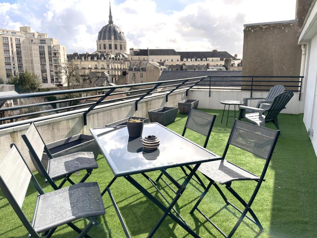 Grand Studio, Belle Terrasse Avec Vue Nantes Exterior photo